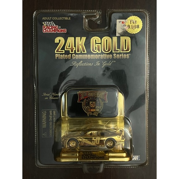 Racing Champions Other - Racing Champions 24K Gold Plated NASCAR 50th Anniversary Diecast Car Collectible